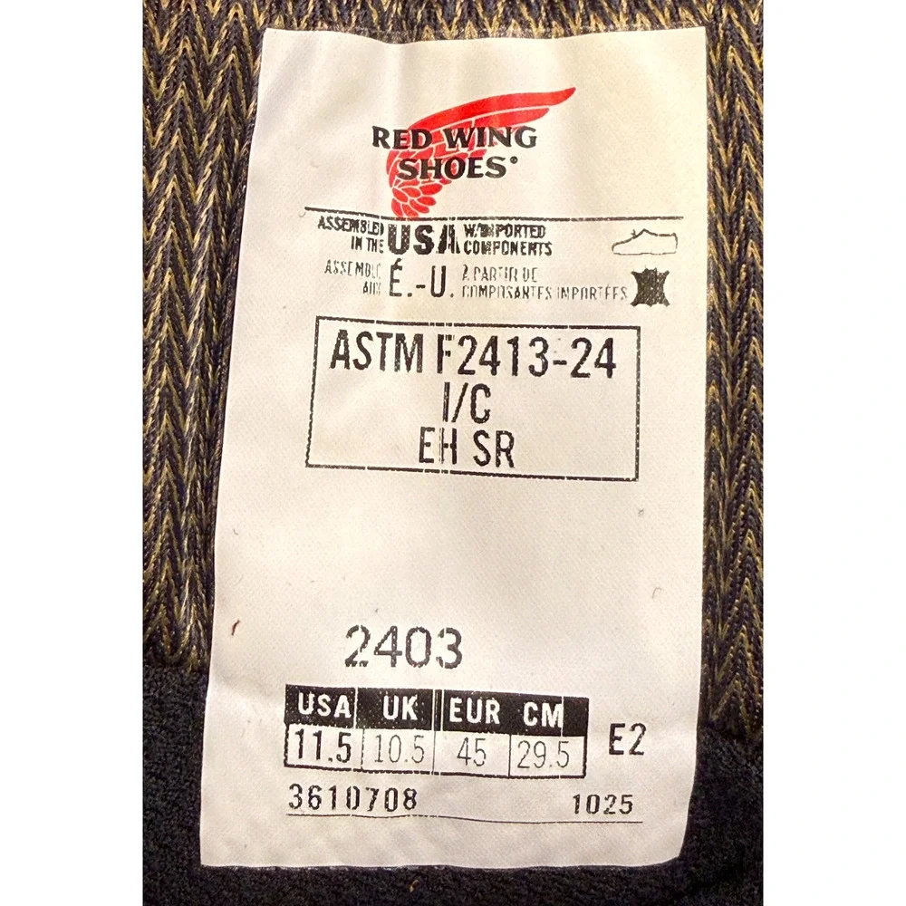 NEW RED WING BRNR XP 6-INCH WATERPROOF SAFETY TOE BOOTS SZ 12 EE E2